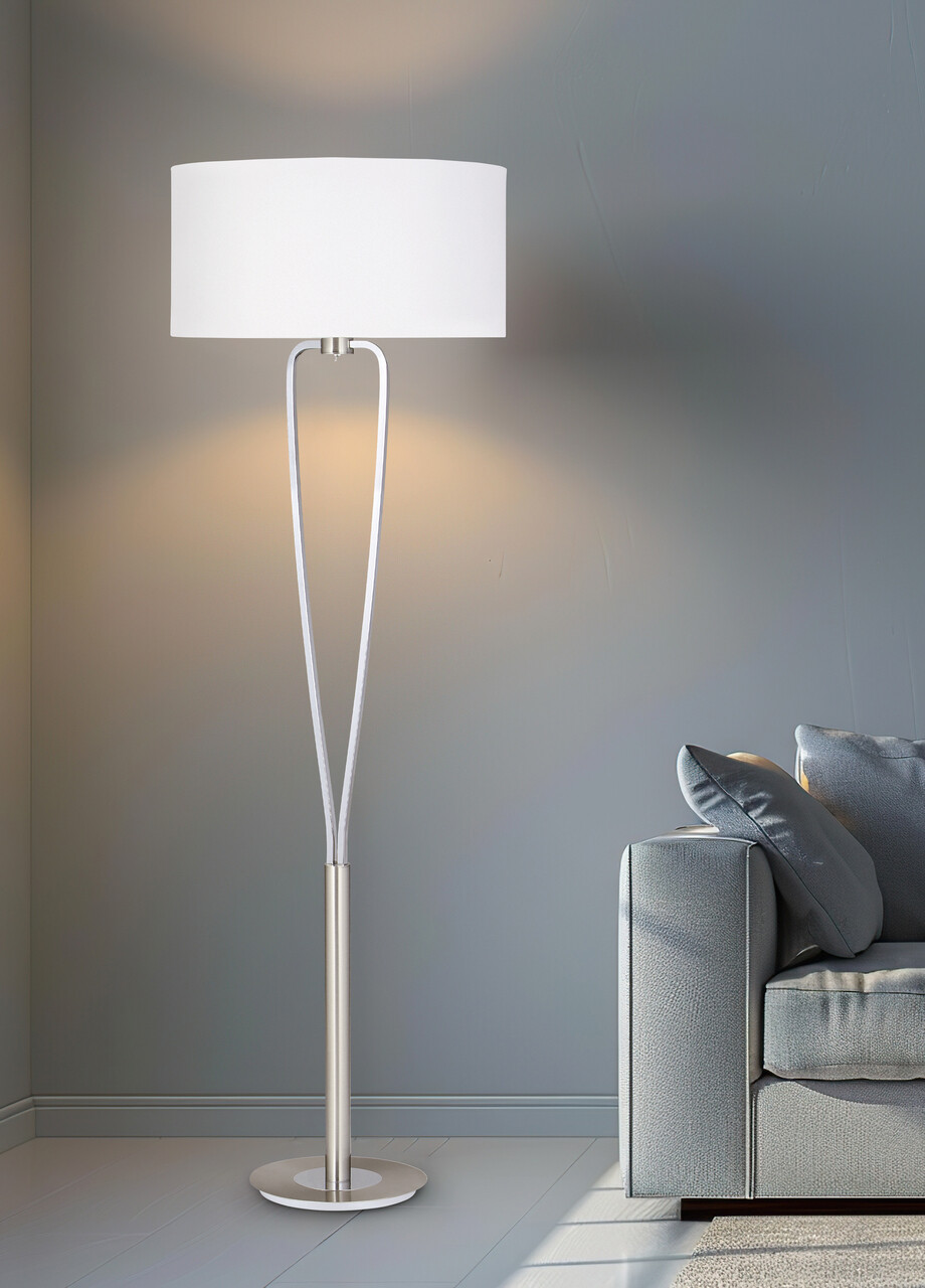 Lampadar Paris II, TRIO, 50x160 cm, 60W, 1x E27, metal, nichel mat - imagine 5